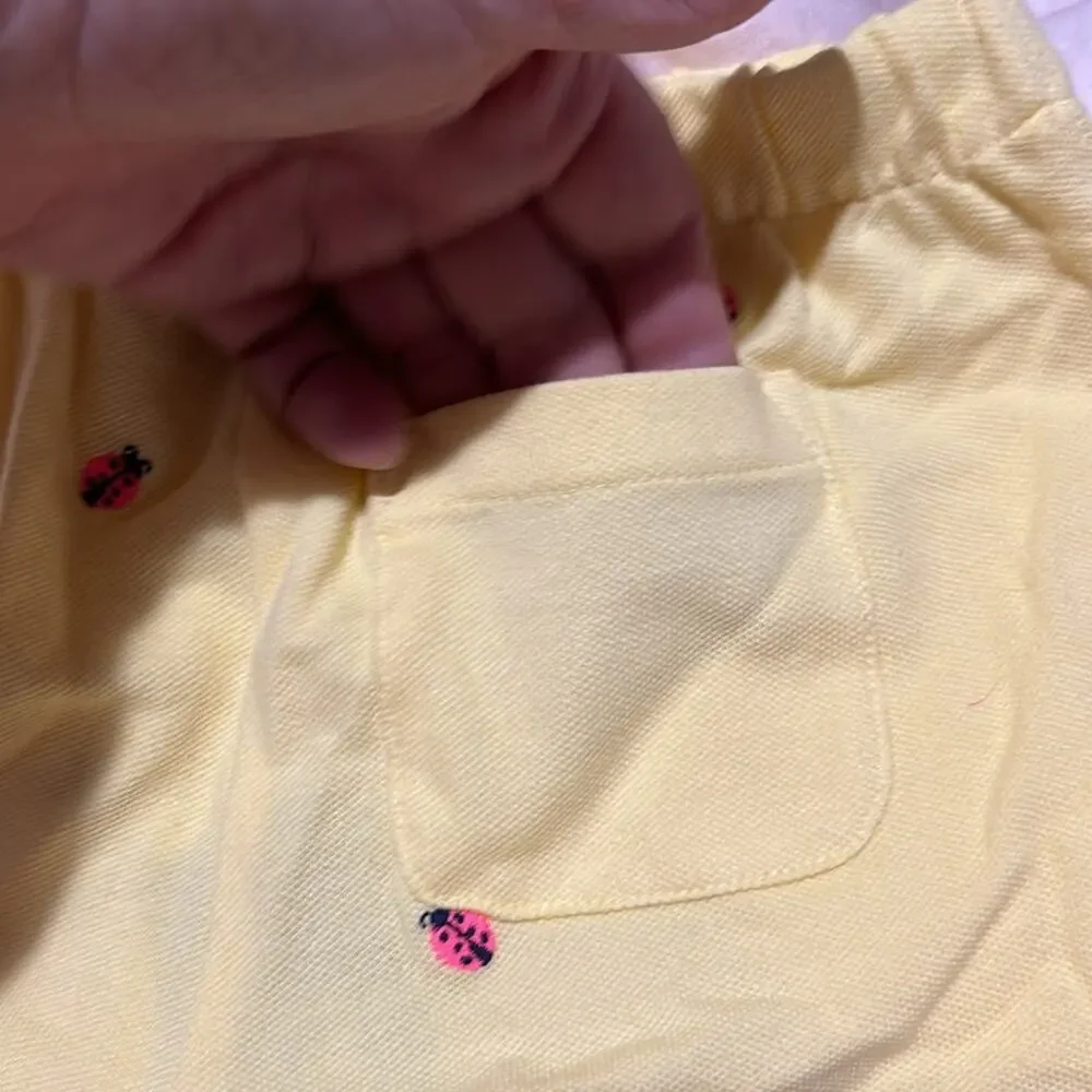 Ralph Lauren 6x Yellow Shorts with Ladybug Embroidery stretch elastic waste nwt
